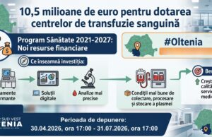 Echipamente noi și soluții digitale pentru centrele de transfuzie, printr-un program de 10,5 milioane de euro