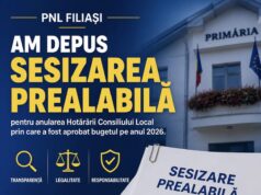 Plângere la Primăria Filiași. Acuzații privind modul de adoptare a bugetului. Ce spun cei de la PNL Filiași